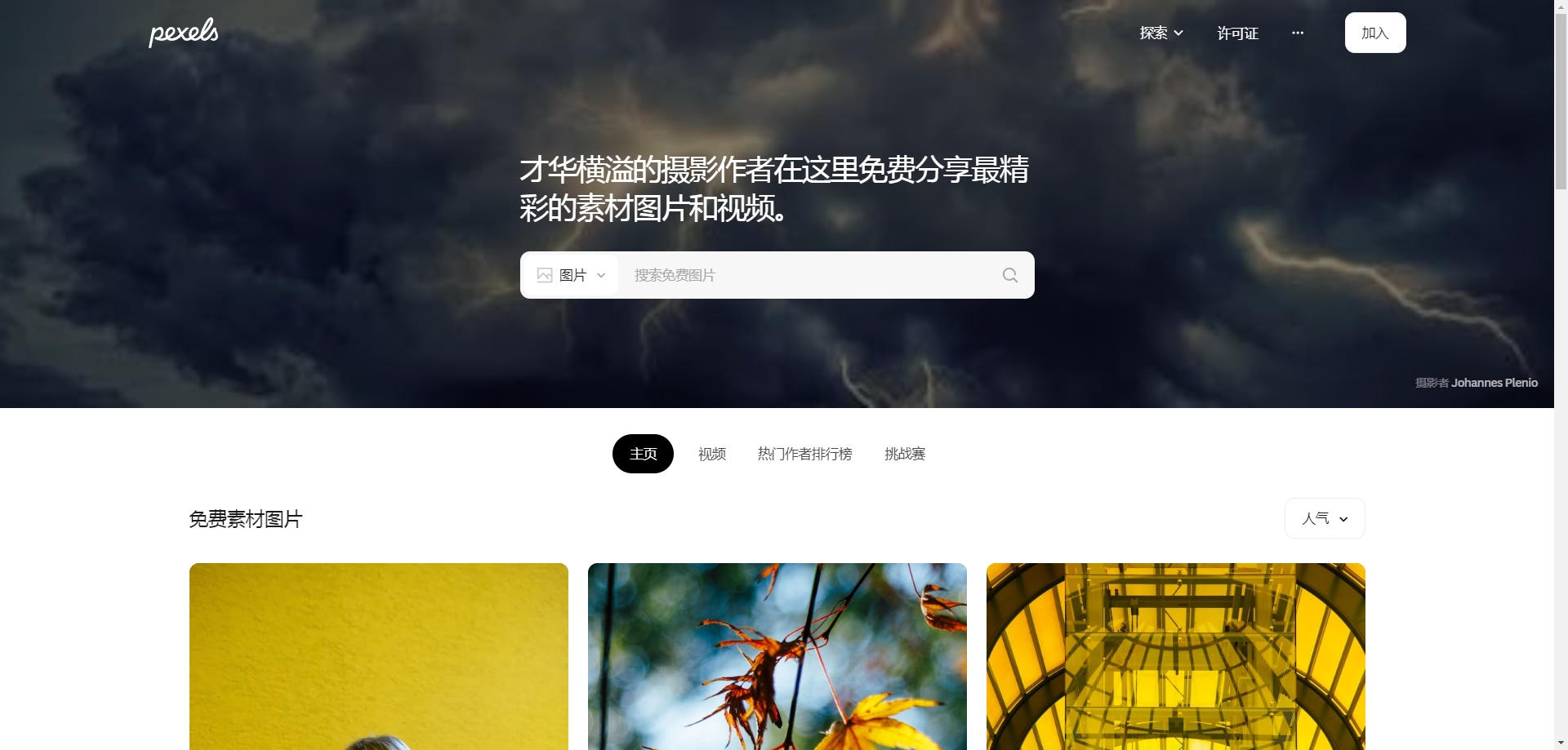 热门免费可商用图片网站 Pexels