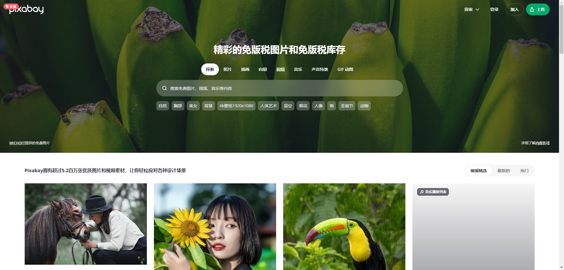 热门免费可商用图片网站 Pixabay