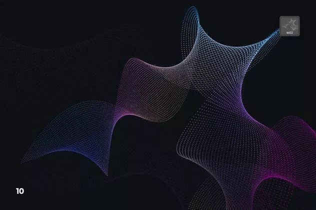 抽象梦幻线条虚线波浪漩涡PS笔刷 预览图