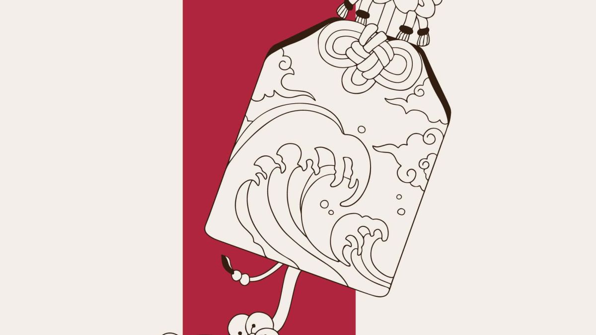 日式元素樱花仙鹤扇子设计元素线描矢量手绘插画