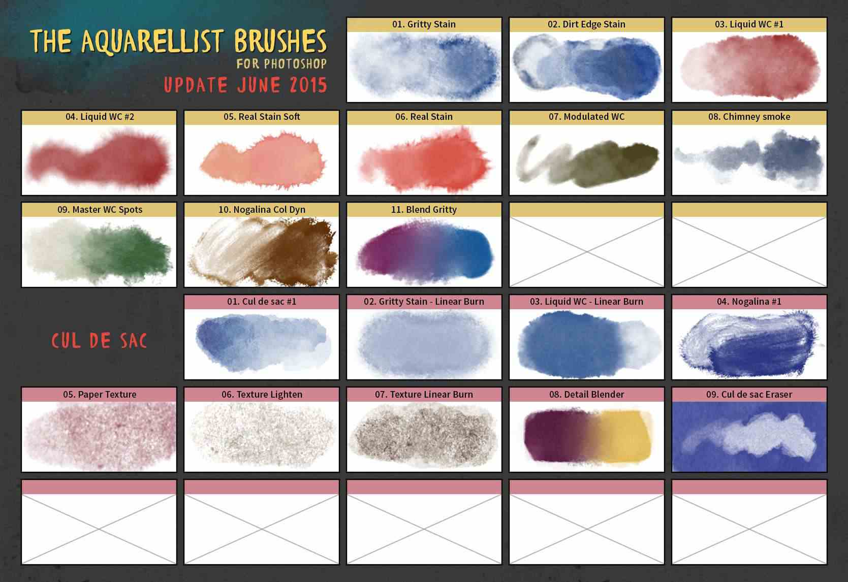 水墨彩色水画风格PS笔刷 预览图4