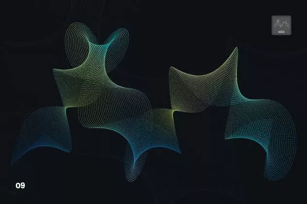 抽象梦幻线条虚线波浪漩涡PS笔刷 预览图4