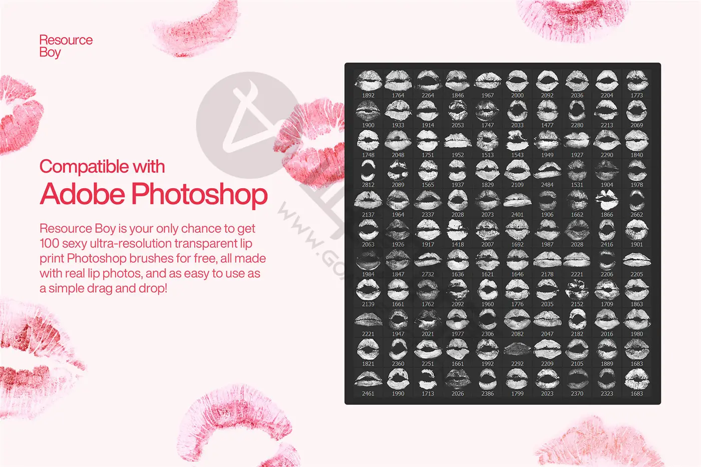 100+ 唇印 Photoshop 画笔
