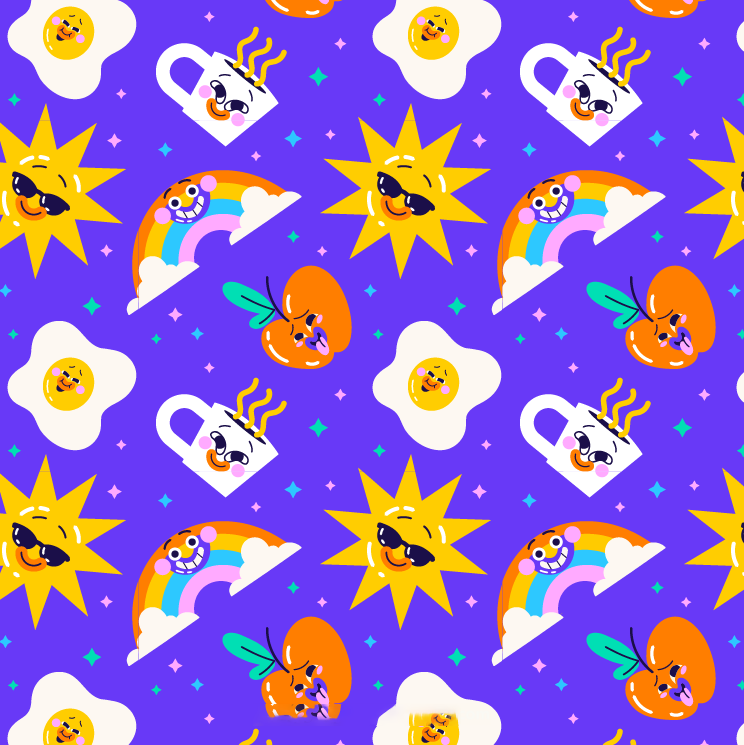 趣味卡通角色插画贴纸印花海报AI矢量素材