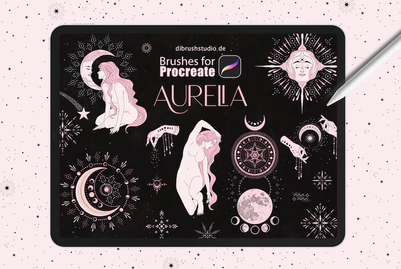 神秘星座插画图章Procreate笔刷 预览图1