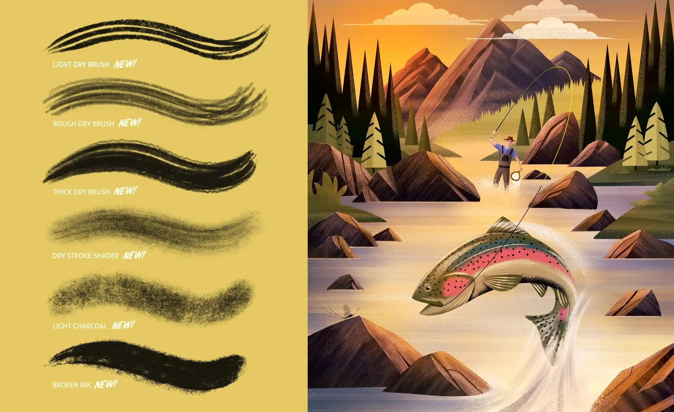 蜡笔木炭效果Procreate笔刷展示图6