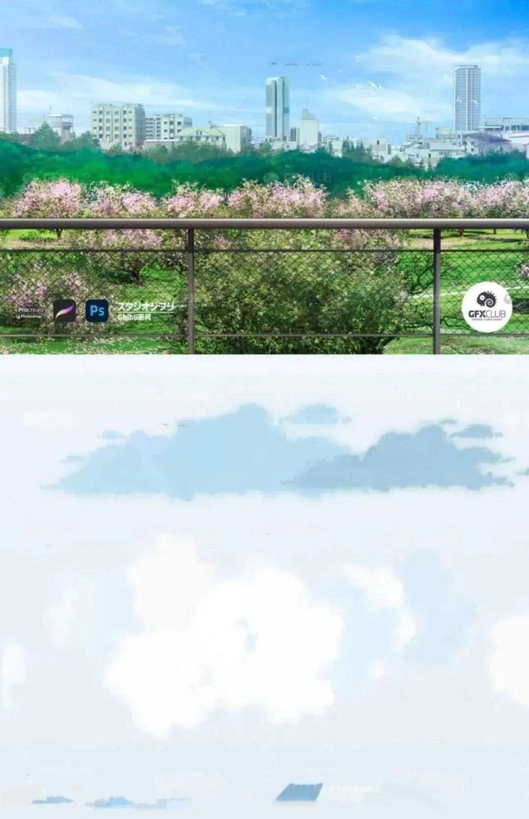 宫崎骏日漫风景PS/Procreate通用笔刷演示图10