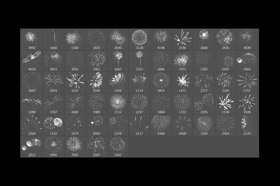 超真实的烟花效果PS笔刷 展示图