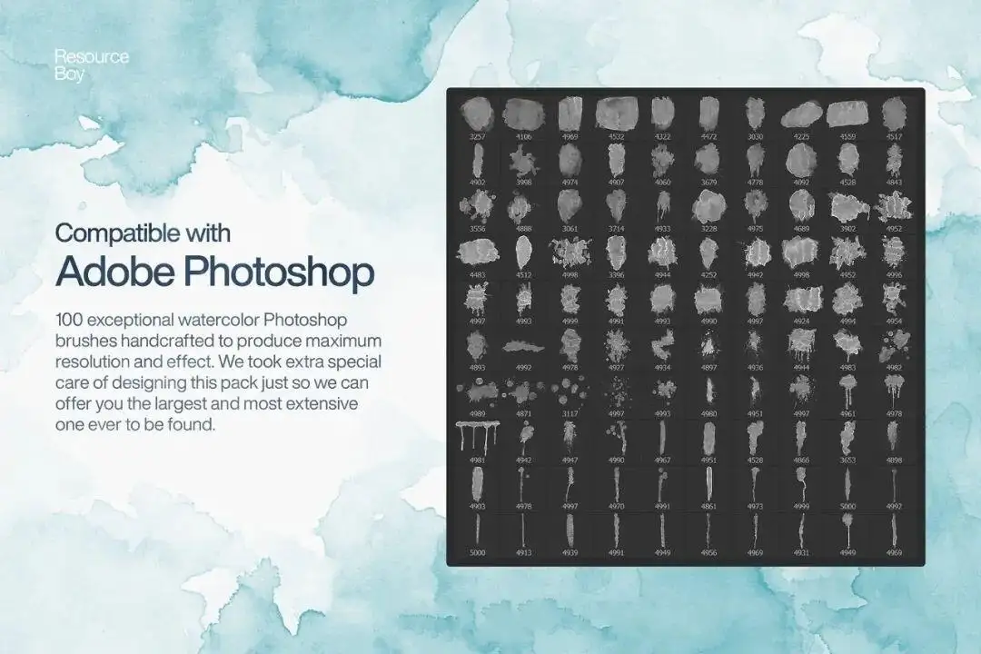 100 支水彩 Photoshop 画笔