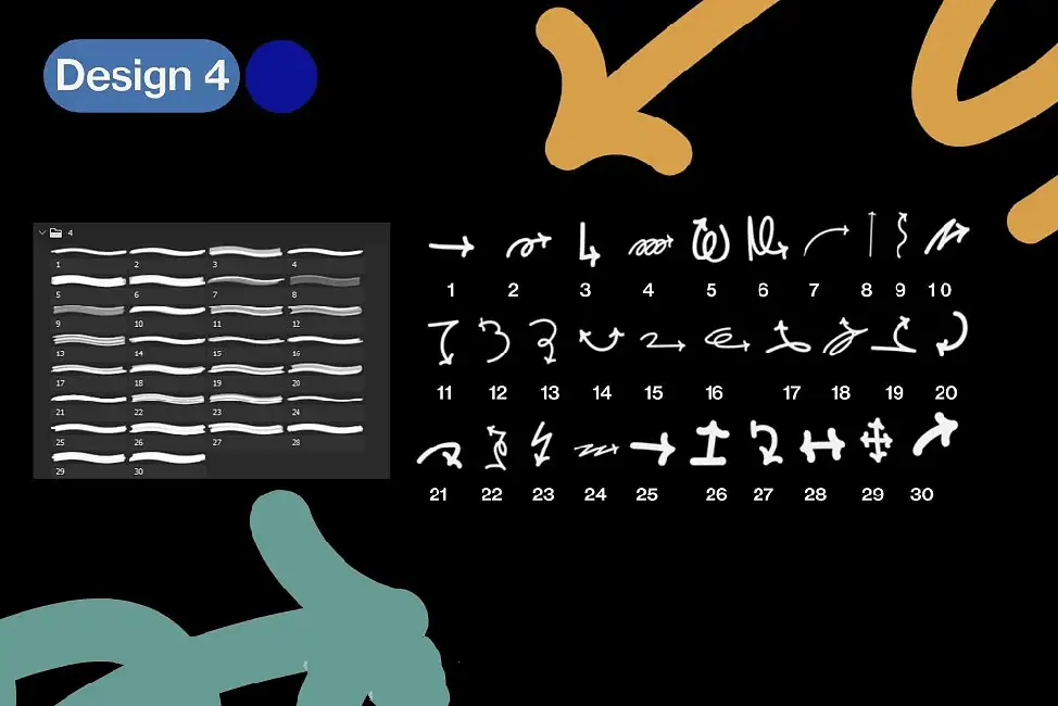 涂鸦线条笔刷绘画效果PS笔刷展示图4