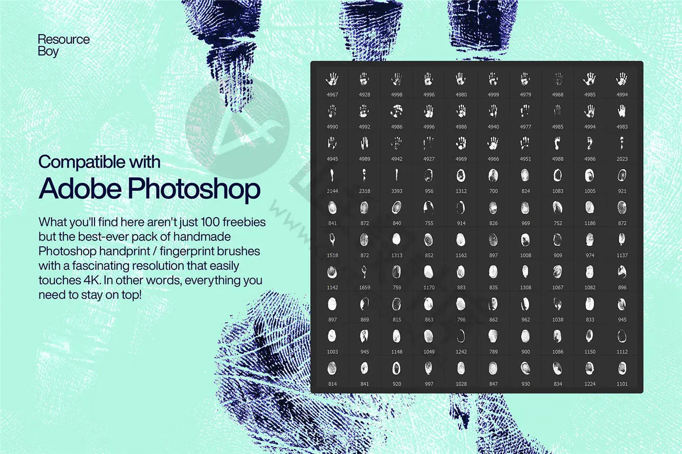 100+ 手掌/指纹 Photoshop 画笔