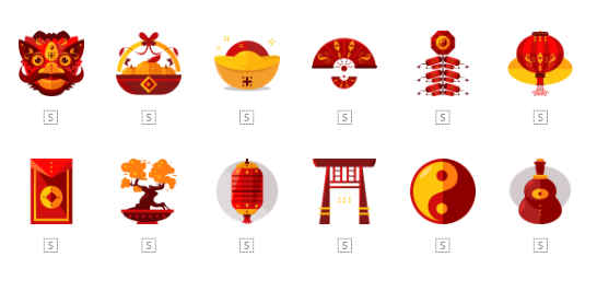 中国新年矢量图标 New Year Icon