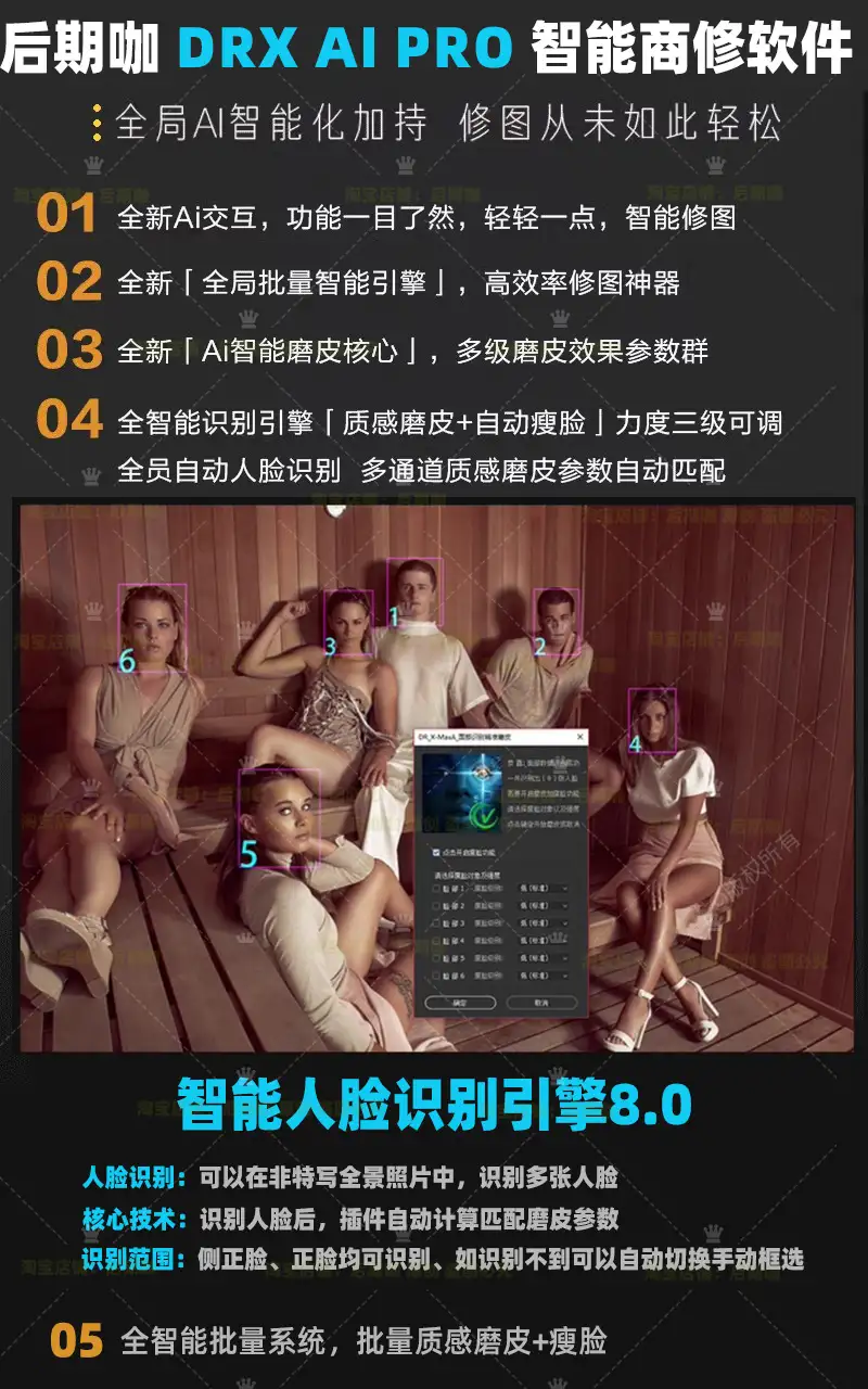 批量质感修图证件照PS扩展面板 DRX PRO X Ai PRO 中文汉化版