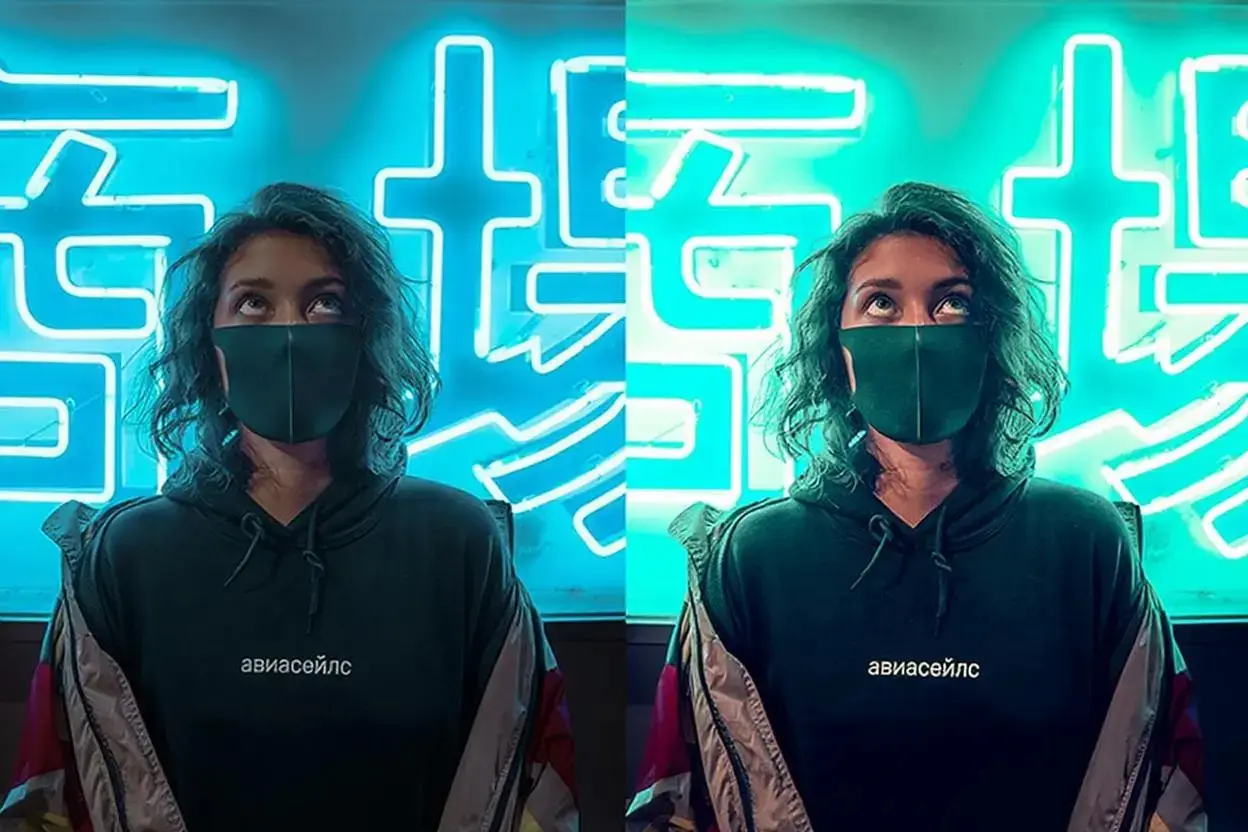 赛博朋克城市夜色街道灯光景观人像摄影调色Lightroom预设
