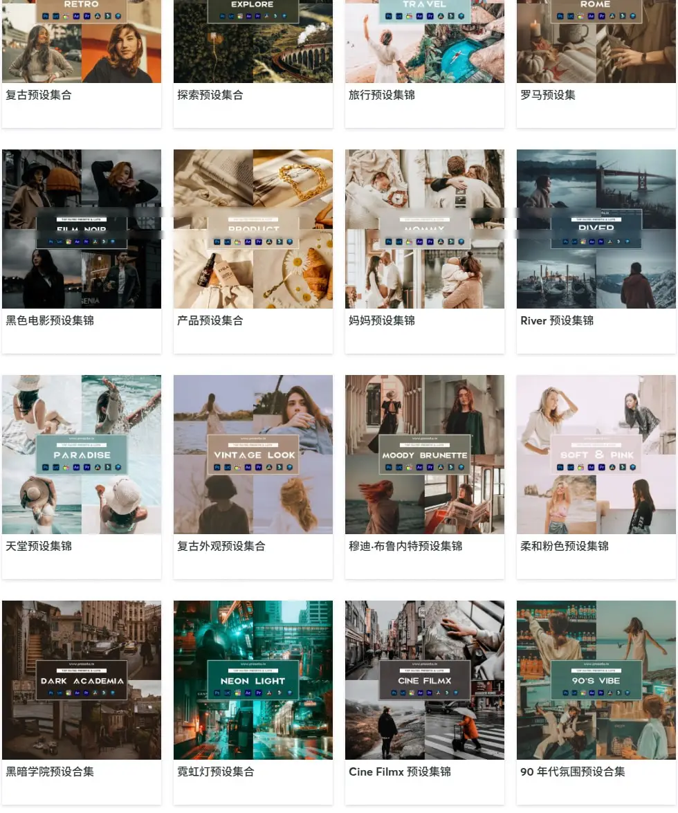 摄影师精选后期照片视频处理风格化调色预设合集