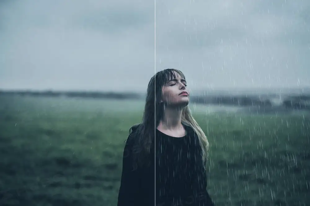 真实下雨效果图雨水画笔PS笔刷 演示图4