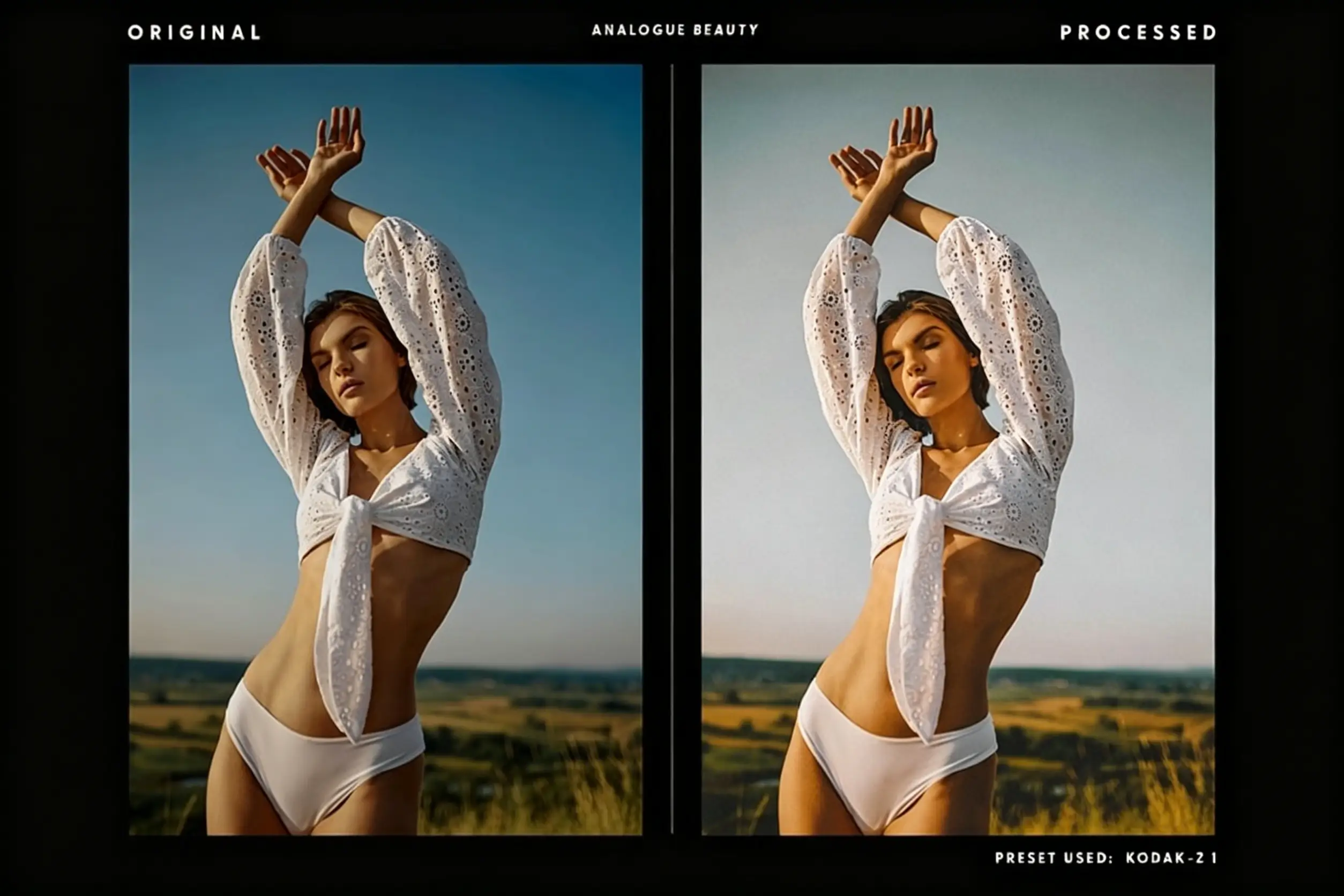 经典复古胶片人像摄影肤色增强美妆调色Lightroom预设