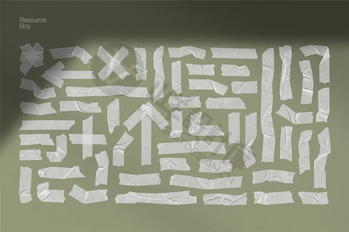 100 张遮蔽胶带 Photoshop 画笔