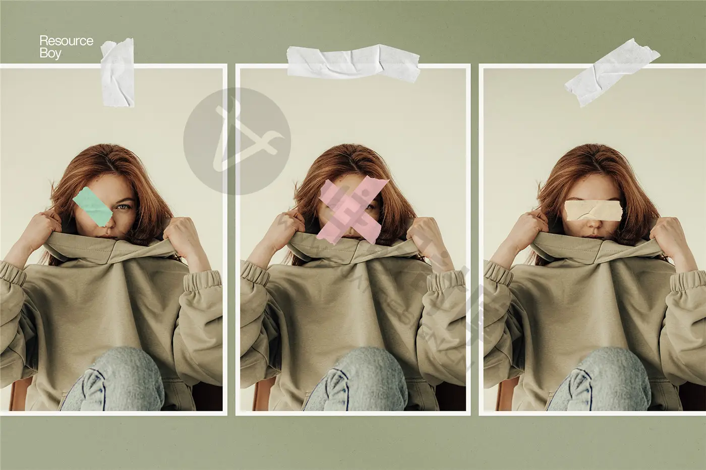 100 张遮蔽胶带 Photoshop 画笔