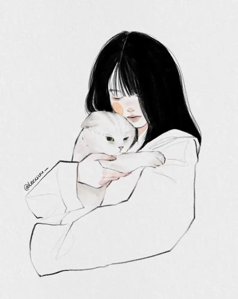 韩国插画师Leessuu素描人像画笔纸纹铅笔速写起稿procreate笔刷