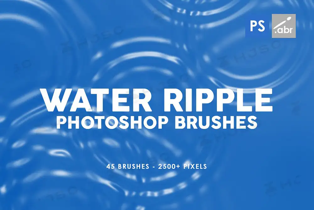水面波纹涟漪图形图案ps笔刷procreate笔刷
