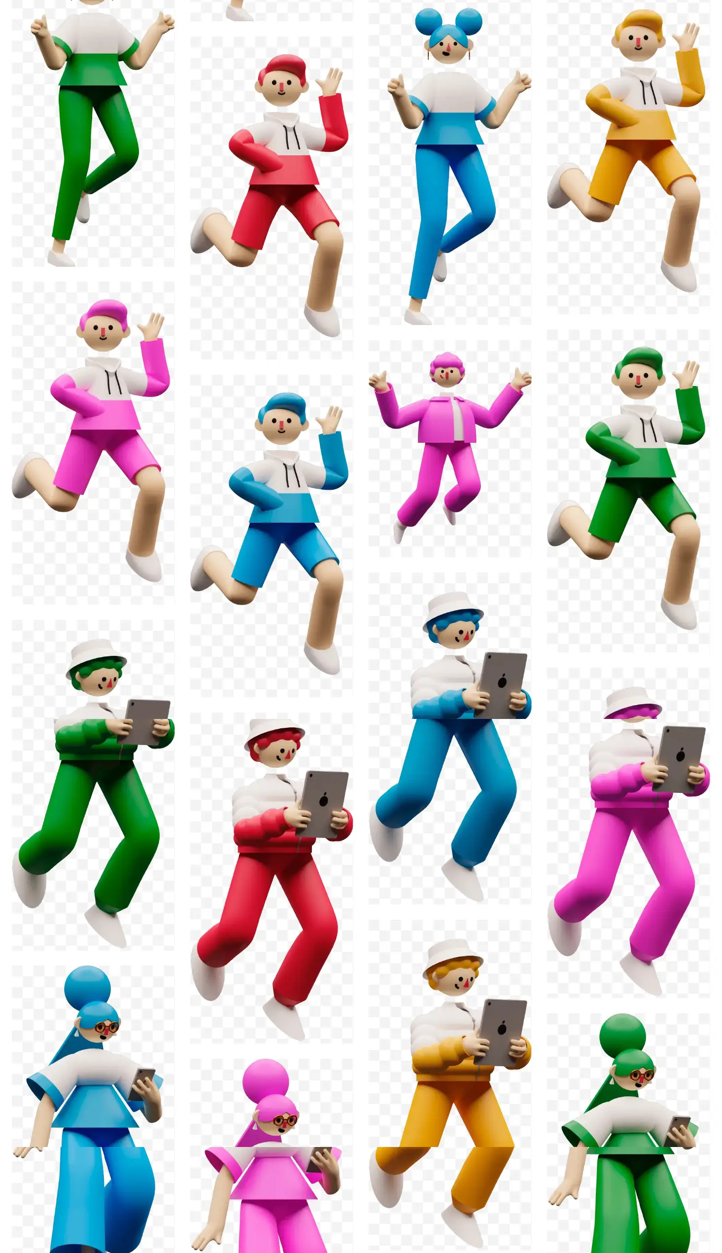 3D立体卡通趣味人物智能机器人游戏生活元素网页图标PNG设计素材