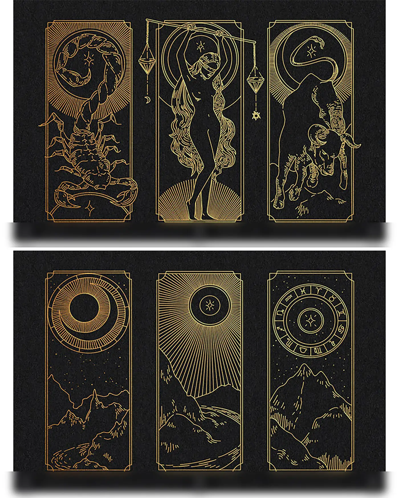 12十二星座塔罗牌线稿插画PSD矢量PNG免扣