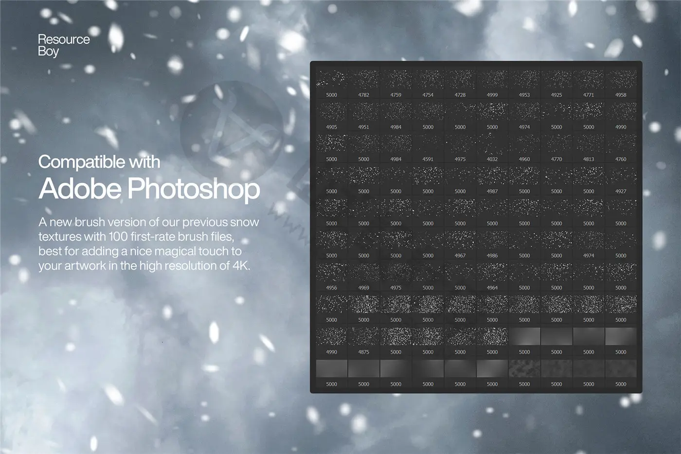 100个 下雪效果 Photoshop 画笔