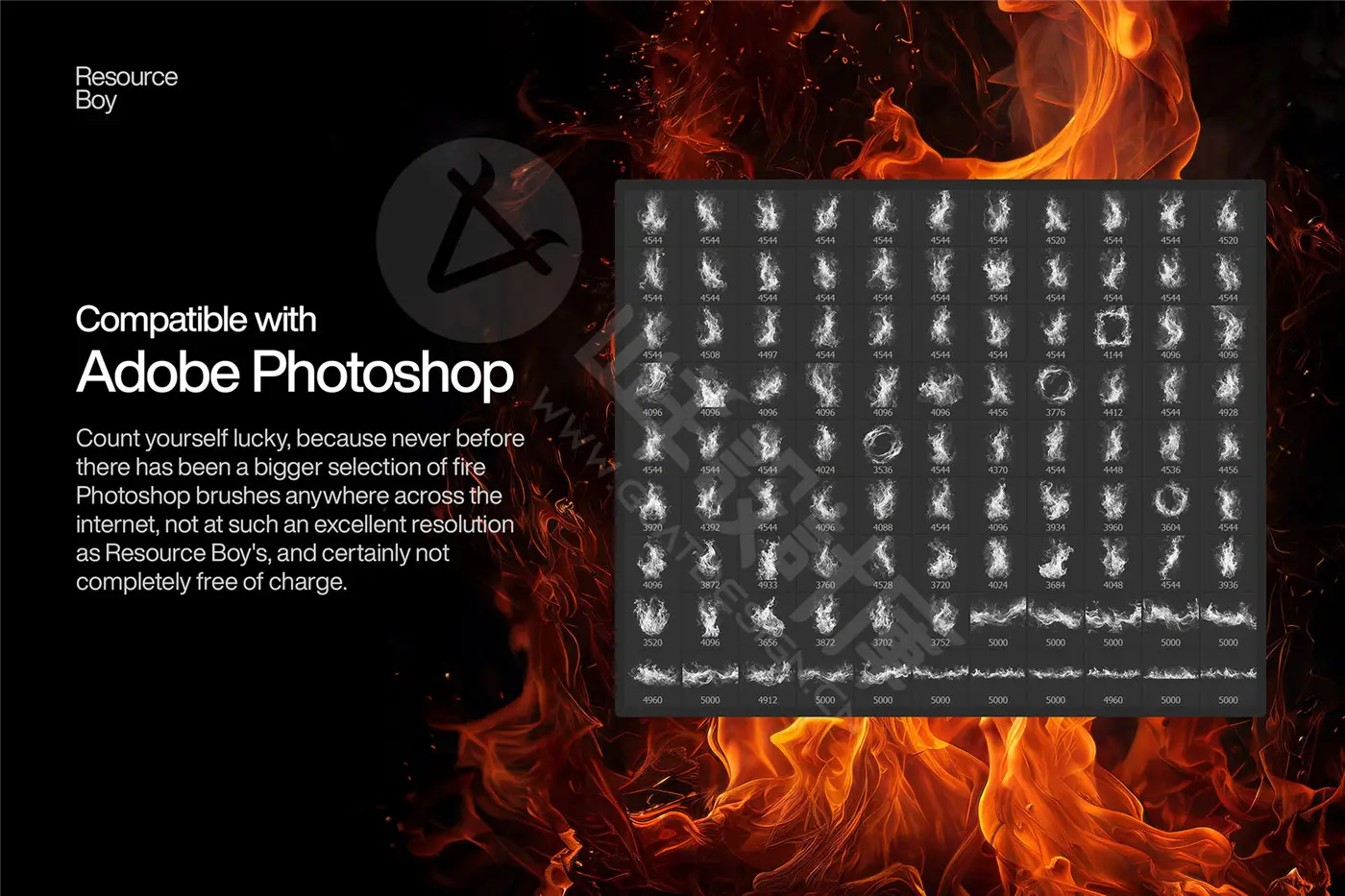 100 支 火焰 Photoshop 画笔