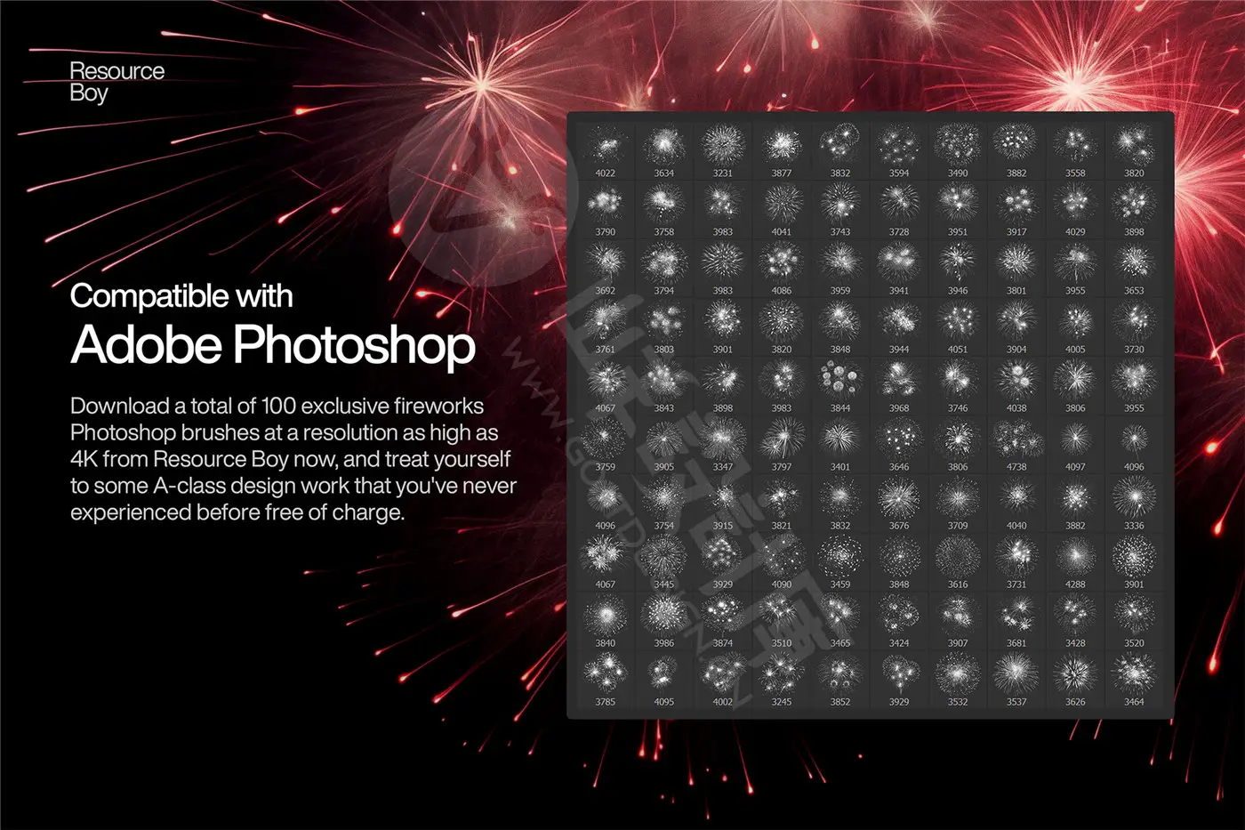100+ 烟花 Photoshop 画笔