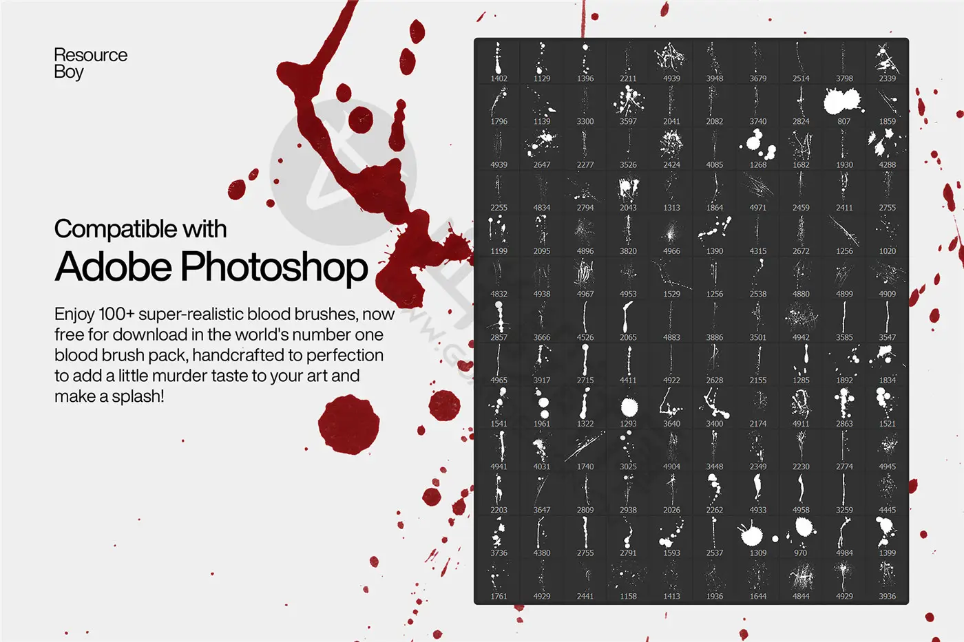 100+ 血迹 Photoshop 画笔