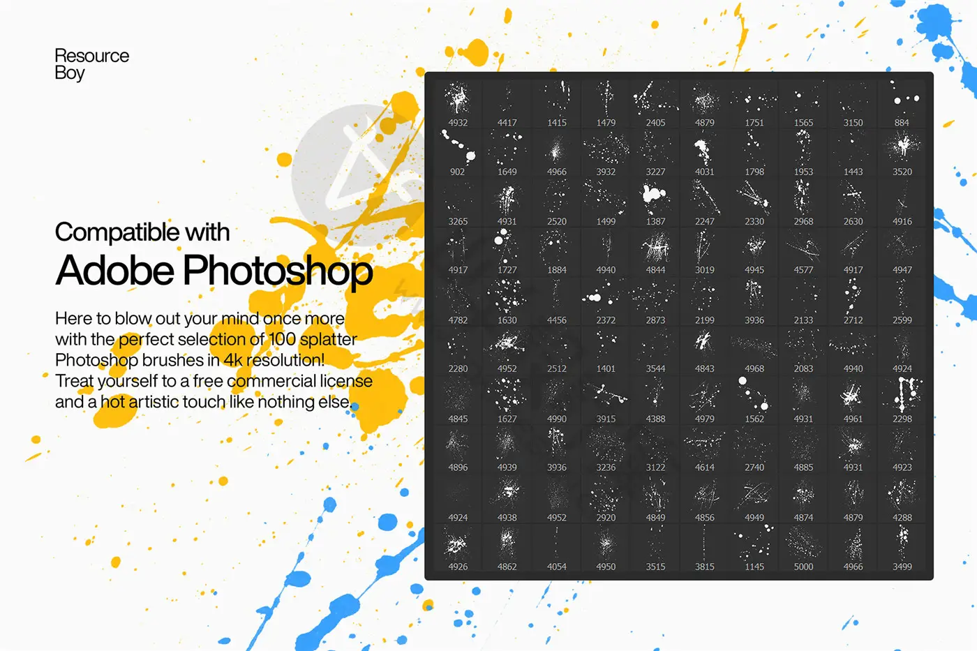 100 支 墨水油漆泼溅 Photoshop 画笔