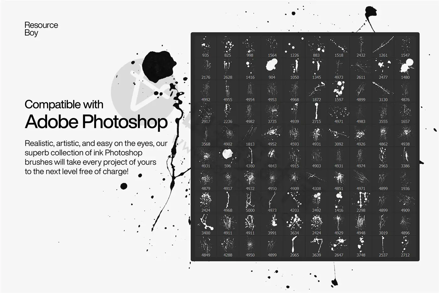 100支墨水Photoshop画笔