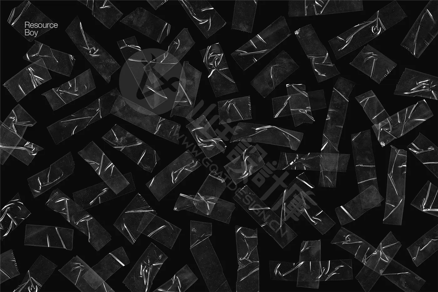 100 张透明胶带 Photoshop 画笔