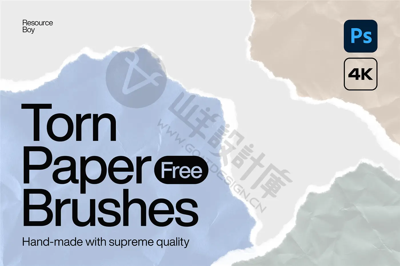 100+撕纸 Photoshop 画笔 预览图