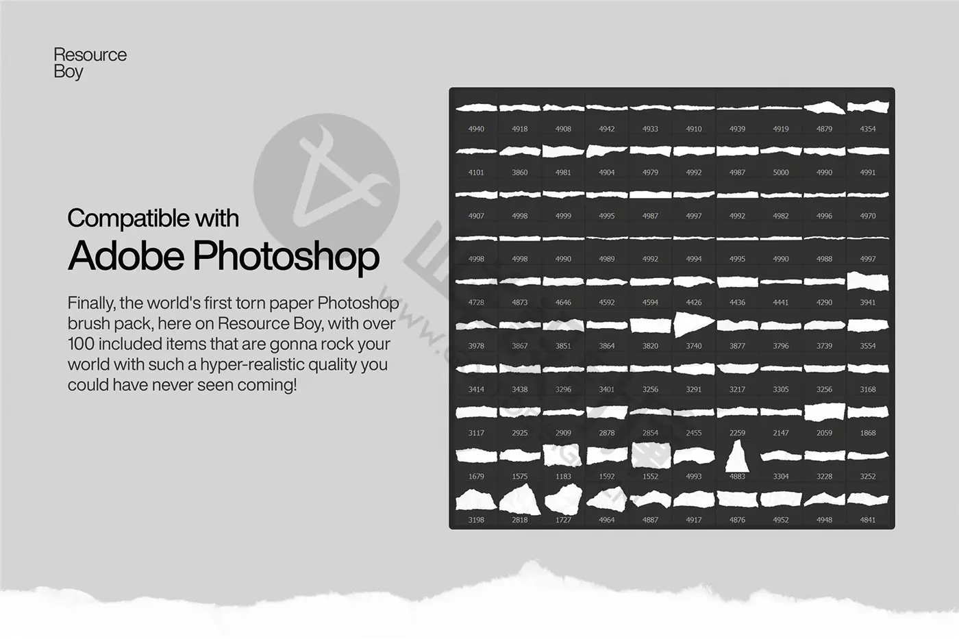 100+撕纸 Photoshop 画笔 预览图3