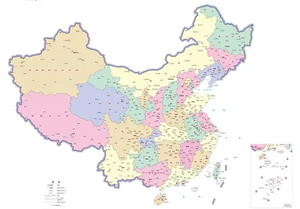 中国各省市地图高清AI CDR矢量打印可编辑雕刻版