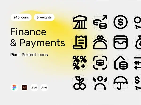 精美线稿金融虚拟货币交付兑换主题UI小图标矢量多种格式