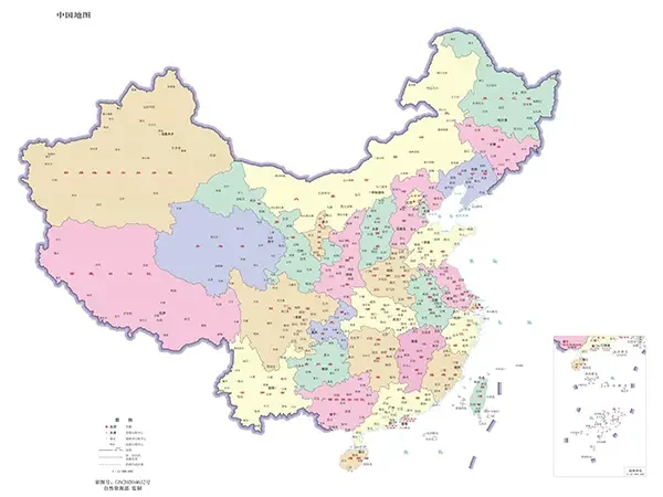 中国各省市地图高清AI CDR矢量打印可编辑雕刻版
