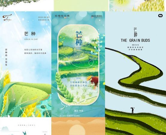 中国24节气之一芒种长海报PSD模板