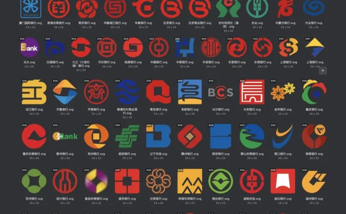 中国国内百家银行LOGO图标矢量图