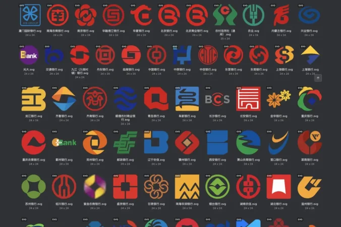 中国国内百家银行LOGO图标矢量图