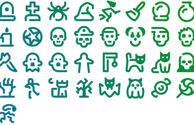 线稿简约万圣节图标