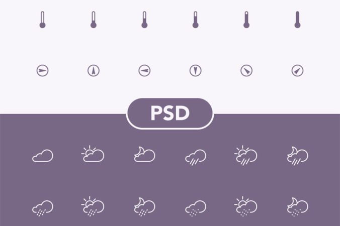 简约线性天气图标