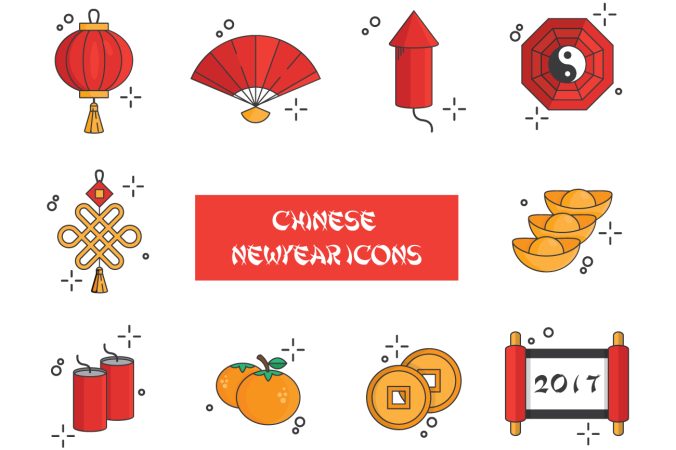 新年矢量图标 春节图标icons