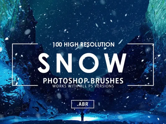 下雪特效雪花飘落冬季大雪procreate笔刷ps笔刷