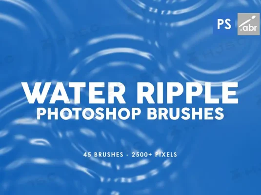 水面波纹涟漪图形图案ps笔刷procreate笔刷