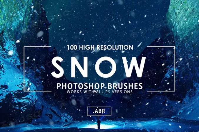 下雪特效雪花飘落冬季大雪procreate笔刷ps笔刷