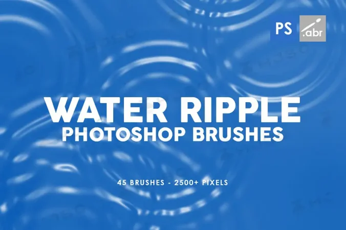 水面波纹涟漪图形图案ps笔刷procreate笔刷
