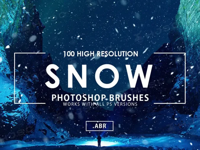 下雪特效雪花飘落冬季大雪procreate笔刷ps笔刷